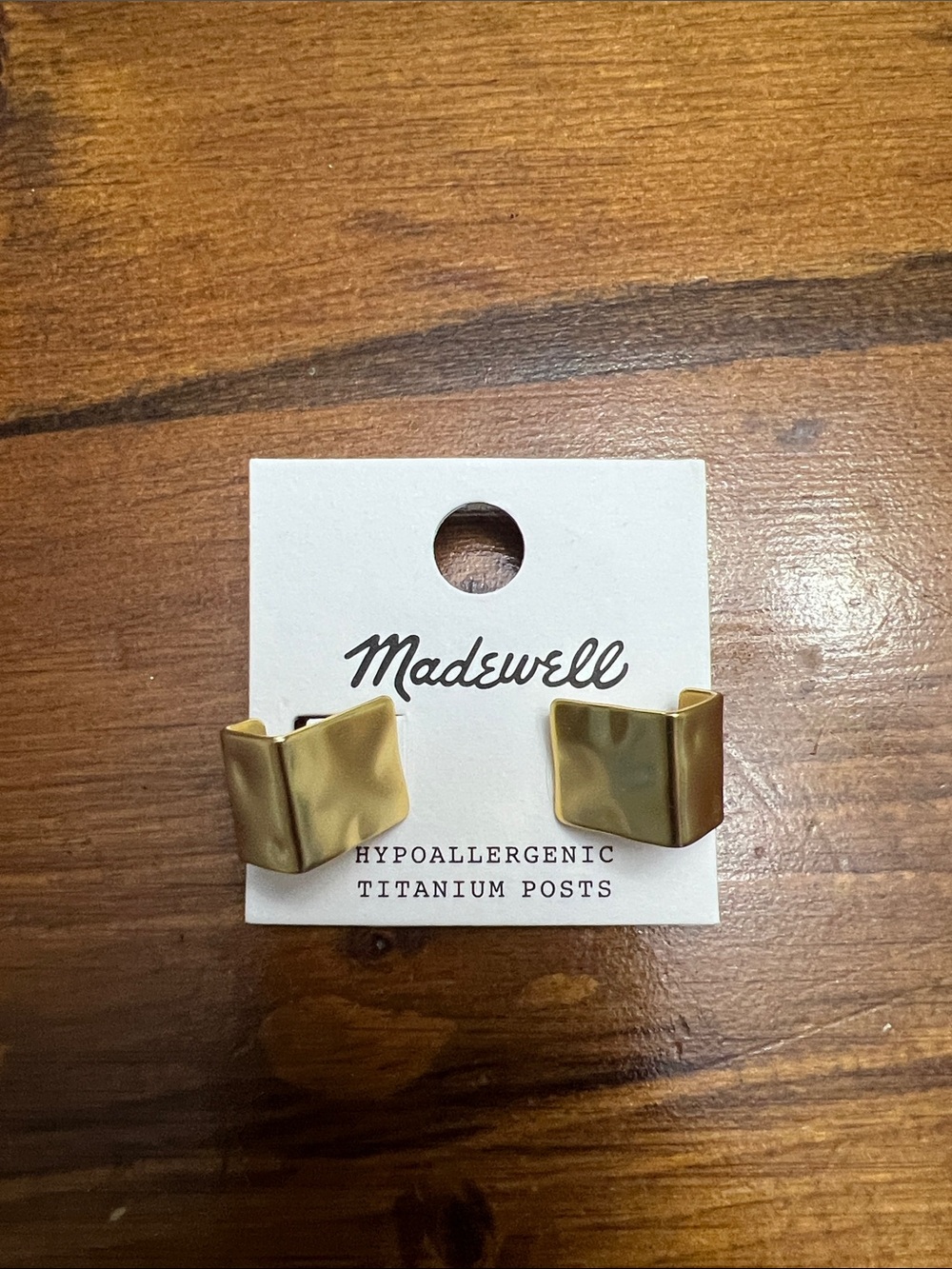 Madewell Gold Folded Square Stud Earrings